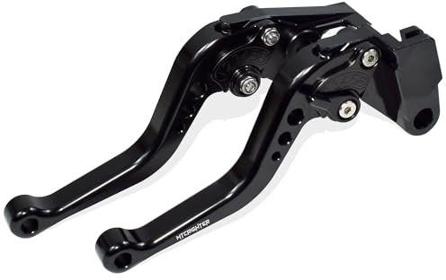 MTCRIGHTER Kurzer Bremshebel Kupplungshebel kompatibel mit KTM RC390 / 390 Duke / 390 Adventure, CNC-Aluminiumlegierung hergestellt (Black)