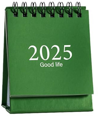 Tischkalender, klein, stehend, 360-Grad-Seitenumdrehung, Tischkalender – 2025 doppelseitiges Stehen, tragbarer Kalender, monatlicher Zeitplan für Termine