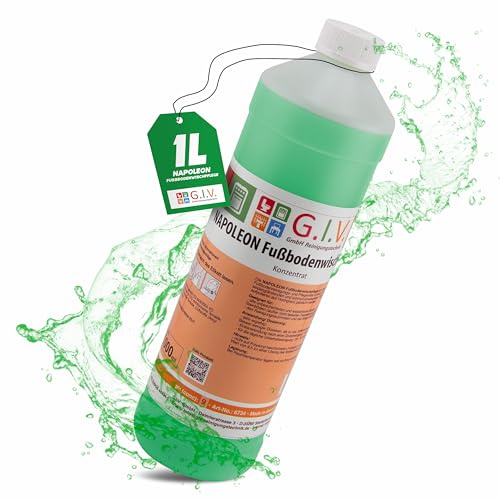 G.I.V. - Reinigungstechnik Fußbodenwischpflege 1L - Fußbodenreiniger & Pflegemittel - Bodenreiniger & Wischpflege - für wasserfeste Böden, seidenglänzender Pflegefilm - für Mopp & Maschinenreinigung