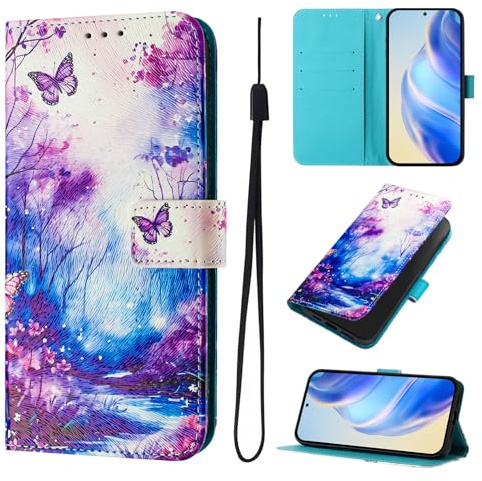 Wuhaizher for Samsung J6 2018 Case Shockproof Flip Leather Wallet Cover for Girls Kids with Card Holder Stand Magnetic Closure Mobile Phone Case for Samsung Galaxy J6 2018, Butterflies