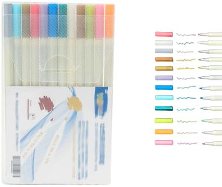 YanBous 12-Farben Weinglas Marker Stifte, Metallic Marker, Ideal für DIY-Projekte, Kunsthandwerk, leuchtende Farben für Glas, Porzellan, Metall – Wasserlöslich und Schnell Trocknend