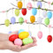 24 Stück Ostereier Plastik, Ostereier zum Aufhängen Draußen, Ostereier Dekorieren, Plastikeier Bunt mit Aufhänger Kordel, Bunte Plastik Ostereier for Easter Party Decoration and Gifts