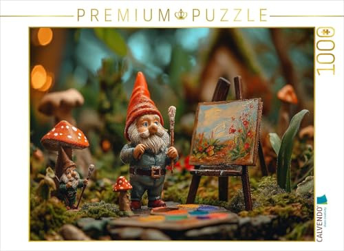 CALVENDO Puzzle Der Künstler-Gartenzwerg am Werk | 1000 Teile Lege-Größe 64 x 48 cm Foto-Puzzle für glückliche Stunden