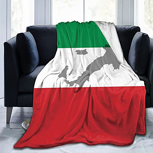 Fleecedecke mit italienischer Flagge, warm, weich, statisch, dick, flauschig, Luxus-Bettdecke für Couch, Bett, Sofa, ultra-luxuriös, warm und gemütlich für alle Jahreszeiten, 152,4 x 127,7 cm