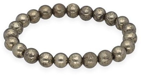 Lebensquelle Plus Kugelarmband | Perlen Armband 8 mm | Hochwertiges Edelsteinarmband | Natur Stein Edelsteinarmband dehnbar (Pyrit)