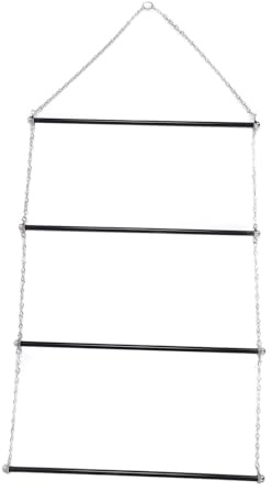 Horse Saddle Pad Rack, Large Size Saddle Blanket Rack, Iron Saddle Pad Rack, Adjustable 4 Layer Hanging Storage Organizer for Horse Saddle Pads, with Foldable Side Chains, Easy to Install and Use