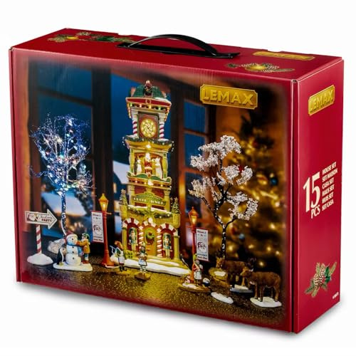 The Village Square Clock Tower Set mit Netzteil 4,5 V Cod. 56673