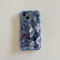 HTYTFC Wavy 3D Meteorite Texture Plating Silver Case for iPhone 11 12 13 14 15 Pro Max Anti-Fall Full Protection Glossy Cover,Blue,for iphone14 (6.1)