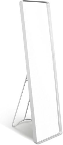 INtrenDU Garderobenspiegel Standspiegel Ganzkörperspiegel schwarz einstellbar in DREI Stufen 115 cm x 30,5 cm x 4 cm (weiß)