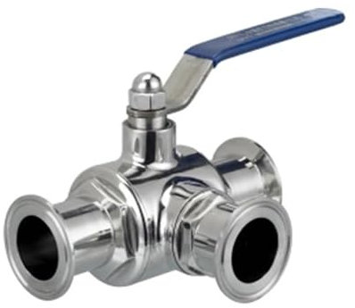 4 Zoll Sanitär-Kugelhahn aus Edelstahl 304, 3-Wege-DN100, 102 MM, Tri-Ferrule-Typ, 1 Stück(T type)