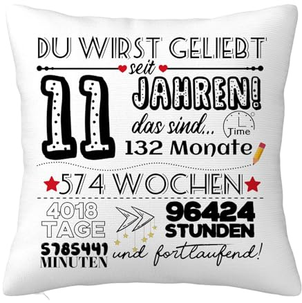 JOUWUI Geschenk für 11 Jähriges Mädchen, Geburtstagsgeschenke für 11 Jahren Kinder von den Eltern, Geburtstag Geschenk Kissenbezug für Tochter Sohn Freunde Schwester Enkelin Enkel 45x45cm