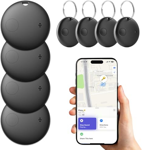 Carehabi Bluetooth nyckelfinnare 4-pack nyckelfinnare (endast iOS) kompatibel med Apple Wo är? för bagage väskor resväska plånbok