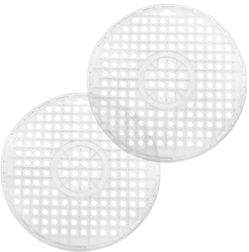COM-FOUR® 2x fregadero - Alfombra redonda para el fregadero - El liner para el fregadero protege la superficie del fregadero y la vajilla (2 piezas - transparente)