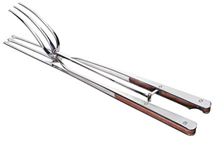 Steakarola Smart_Migliore Pinza per Barbecue in Acciaio Inox e Legno massello zigrinato