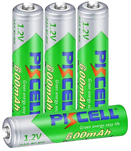 Piles Rechargeables AAA Préchargé NIMH 1,2V 600mAh Batteries pour Téléphone Fixe,Lampes Solaires,Oxymètres,Lot de 4,PKCELL