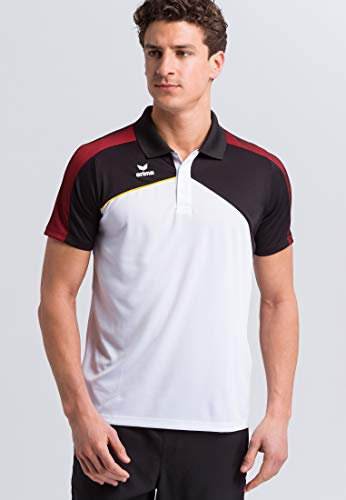 ERIMA Herren Poloshirt Premium One 2.0 Poloshirt, weiß/schwarz/rot/gelb, S, 1111808