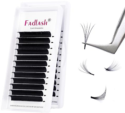 Selbstfächernde Volumen Wimpern Easy Fan Lashes für Wimpernverlängerung 12 Rhein Volumen Technik Wimpernextensions Seiden Wimpernverlängerung(0.07mm-D-10)