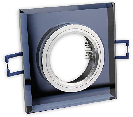 Einbaustrahler Rahmen schwarz - eckig aus Glas - Einbaurahmen für GU10 MR16 Leuchtmittel - Ø60-70mm Bohrloch Einbau-Spot Strahler Einbauleuchte