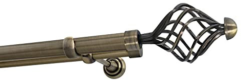 Sento 25/16mm Metall Gardinenstange Vorhangstange 2-läufig Messing Antik Classic 280 cm Gracja