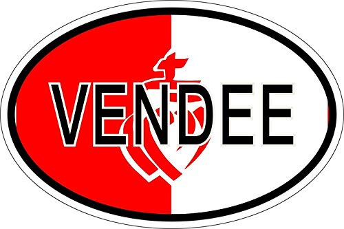 Akachafactory Sticker oval flag vinyl country code vendee