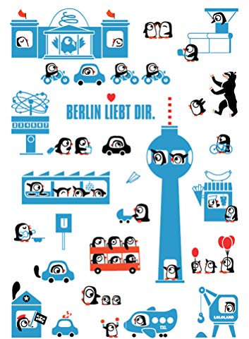 Lololand Geschirrtuch Tea Towel Handtuch Berlin liebt Dir Baumwolle bunt