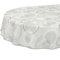 ANRO Tischdecke Wachstuch abwaschbar Wachstuchtischdecke Wachstischdecke Kreise Geometrie Weiß Silber Oval 280x140cm mit Saum - Eingefasst
