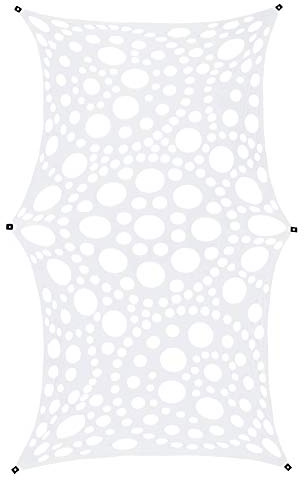 PSYWORK Schwarzlicht Segel Spandex | Psychedelic Universe | Weiß | 3 x 6m | UV-aktiv | Leuchtend | Wandtuch Wandbehang Stoff Neon Deko Party Tuch Tapestry Poster PSY Goa