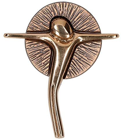 Butzon & Bercker Kruzifix Korpus modern geschwungen Kreuz Bronze patiniert 8 cm Wandkreuz