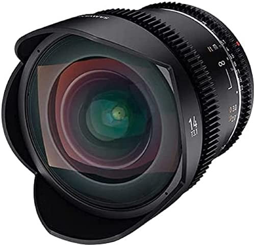 Samyang MF 14mm T3,1 VDSLR MK2 Fuji X – lichtstarkes T3,1 Ultraweitwinkel Cine- und Video Objektiv für Fuji X Mount, 14 mm Festbrennweite, Follow Focus Zahnkränze Vollformat und APS-C 8K Auflösung