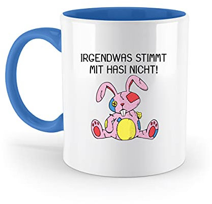 Galeriemode Irgendwas stimmt mit Hasi nicht - Zweifarbige Tasse -330ml-Blau