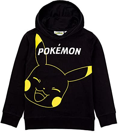 Pokemon Hoodie Boys Enfants Game Cadeaux Pikachu Black Jumper Pullover 5-6 Ans