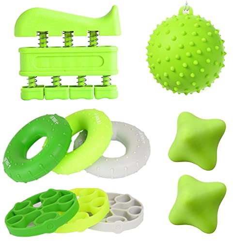 Handtrainer Fingertrainer Set 10er, Hand Grip Finger Trainer Grifftrainer Hand Grippper Trainer Strengthener Finger Stretcher,Massageball,Anti-Stress Griffball, handmuskeltrainer,Hand Trainingsgerät