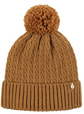 HEAT HOLDERS SOCKSHOP Ladies Ellery Cable Turnover Cuff Pom Pom Hat Pack of 1