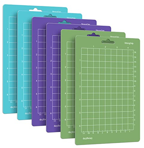 SIMDAO 6Pcs Cutting Mat for Cricut Joy 6.5'' X4.5'' (Standardgrip, Lightgrip, Stronggrip), & Replacement Mat, Adhesive Sticky Mats Accessories, Green, Purple, Blue, (JJ4555-611)
