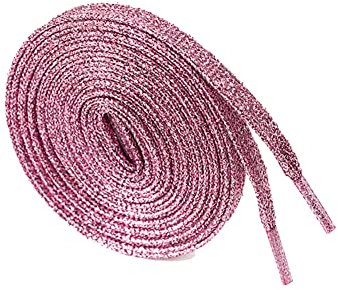 Egurs 1 paio di lacci glitterati, 110 cm, colorati, metallici, piatti, resistenti agli strappi, per sneaker, scarpe da corsa, scarpe da ginnastica, 16 colori opzionali rosa