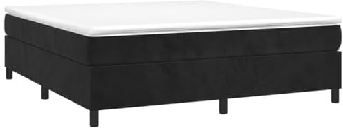 vidaXL Boxspringbettgestell, Polsterbett Bett für Schlafzimmer, Bettrahmen mit Lattenrost Stützbeinen, Schlafzimmerbett Doppelbett, Schwarz 200x200cm Samt