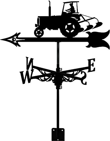 Wetterfahne Bauernhof Traktor Ornament Metall Wetterfahne Windrichtung Indikator Szene Garten Windfahne mit Anti-Rost-Beschichtung Korrosionsbeständig