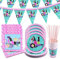 Spa Geburtstag Deko,Spa Topmodel Party Deko Set,Make up Partygeschirr,Make Up Kindergeburtstag Deko,Spa Mädchen Birthday Party Tableware Set mit Banner Tischdecken Teller Becher Serviette