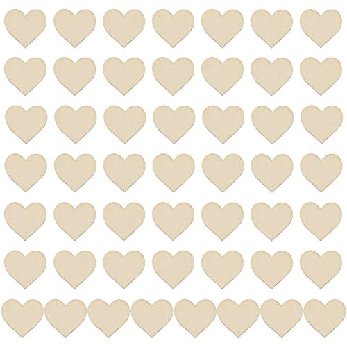50 Stück Holzherzen Deko,Mini Wooden Hearts,Holzherzen,Verschönerungen Holzscheiben Deko zum Basteln,für Hochzeits-Deko DIY Handwerk Verzierungen Tischdeko