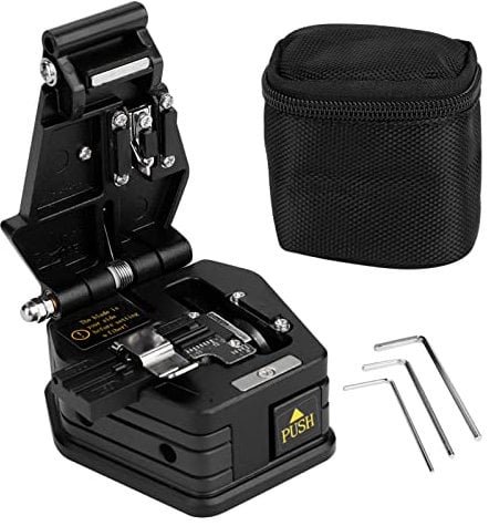 HERCHR Optical Fiber Cleaver, SKL-6C High Strength Fiber Optic Cleaver Optical Fiber Cable Cutting Tool with Bag For125um Optic Fiber