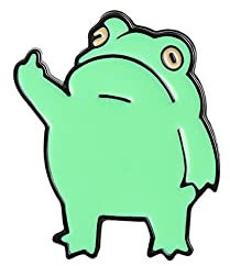 Broche pour Unisexe, Badge Grenouille Élément Porter des Ornements Drôle Grenouille Broche Épinglette, Vert, 1Taille