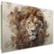 Feeby Bilder Löwe Natur Tier 90x60 cm 1 tlg Schlafzimmer Modern Deco Panel MDF Kunstdruck Wand Bild Wanddeko Design Wohnzimmer Büro Flur Hotel Spa Abstrakt Afrika Beige