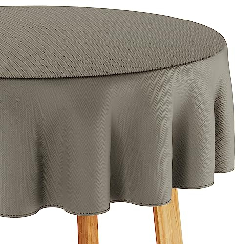Filumi Tischdecke 120x160 cm oval Beige Abwaschbar Für Indoor Outdoor geometrisches Zickzackmuster Verte