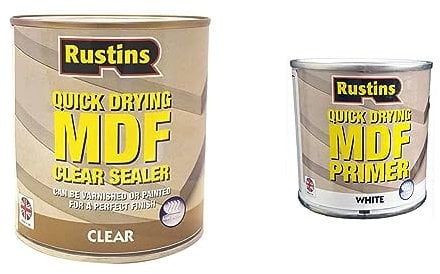 Rustins Quick Drying MDF Clear Sealer 1L & Quick Drying MDF White Primer 500ml