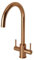 Liquida AD396CP Monobloc Swan Neck Twin Lever Copper Kitchen Mixer Tap