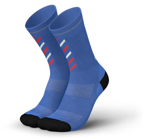 INCYLENCE Rise gepolsterte Merinosocken lang, Winter Socks, atmungsaktive Sportsocken mit Anti-Blasen Schutz (DE/NL/SE/PL, Numerisch, 35, 38, Regular, Regular, Blue Inferno)