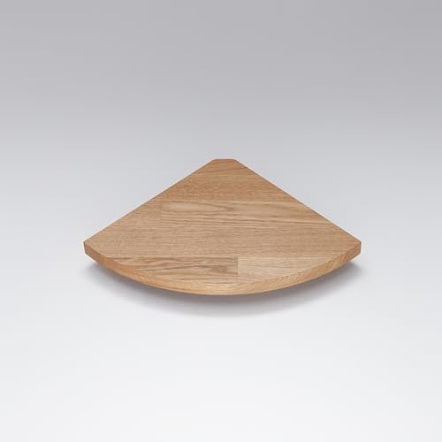 Eck Regal Regal Rund Wandregal rund Holz Schweberegal Badezimmer Eckregal Eckregal Hängend Holz Eckregal klein Wandregal Holz Rustikal Gewürzregal Wand Holz Corner Shelf (Eiche Hell, 25 cm)