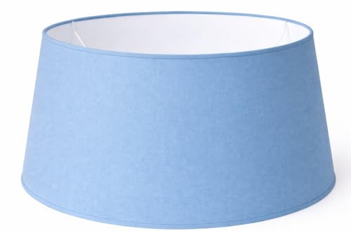 50 cm Lampenschirm, Baumwollstoff mit weißer PVC-Rückseite, handgefertigtes Produkt, für Tischlampe, Stehlampe (Hellblau)