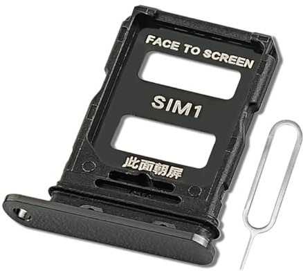 Eonpam Dual SIM Karte Rahmen für Xiaomi 13 Card Tray SIM Kartenhalter Slot Schlitten Halter + SIM Pin(Schwarz)