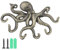 BIMUYI Cast Iron Octopus Hook, Decorative Key Holder, Antique Coat Hanger (Bronze)